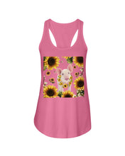Load image into Gallery viewer, Beautiful Pig With Sunflowers Gift For Pig Lovers Ladies Flowy Tank

