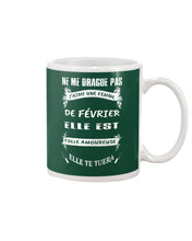 Load image into Gallery viewer, Ne Me Drague Pas J&#39;aime Une Femme De FéVrier Elle Est Folle Amoureuse Mug
