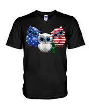 Load image into Gallery viewer, Lovely Phone Case Three Owl With US Flag Gift For Owl Lovers Guys V-Neck
