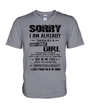 Load image into Gallery viewer, I'm Already Taken By A Sexy And Crazy Girl She Was Born In December Guys V-Neck
