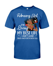 Load image into Gallery viewer, Betty Boop February Girl Living My Best Life Birthday Meaningful Gift Guys Tee
