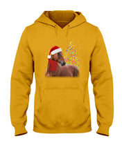 Load image into Gallery viewer, Cute Horse With Santa Hat Lovely Christmas Tree Gift For Horse Lovers Hoodie
