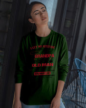 Load image into Gallery viewer, I Get My Attitude From My Freakin' Awesome Grandpa Who Was Born In October Unisex Long Sleeve
