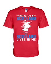 Load image into Gallery viewer, I May Not Live In Scotland But Scotland Lives In Me Custom Design Guys V-Neck
