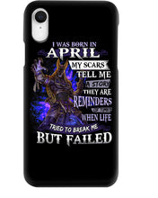 Load image into Gallery viewer, I Was Born In April My Scars Tell Me A Story Trending Phone case
