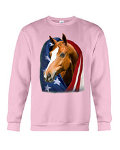 Load image into Gallery viewer, Horse Covered Into USA Flag Meaningful Gift For Men Sweatshirt
