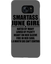 Load image into Gallery viewer, Birthday Gift For Smartass June GirlHeart On Her Sleeve Phone case

