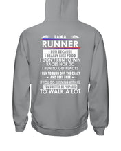 Load image into Gallery viewer, I Am A Runner I Run Because I Really Like Food Custom Design Hoodie
