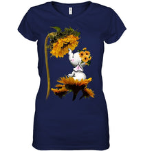 Load image into Gallery viewer, Elephant Sunflower Special Custom Design For Cute Girls Ladies V-Neck
