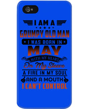 Load image into Gallery viewer, I'm A Grumpy Old Man I Was Born In May With My Heart Phone case
