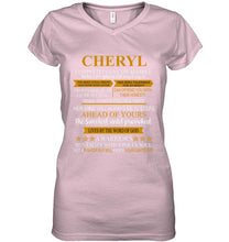 Load image into Gallery viewer, Cheryl Custom Name Gift A Warrior's Mentality With A Poet's Soul Ladies V-Neck
