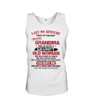 Load image into Gallery viewer, I Get My Attitude From My Freakin' Awesome Grandma Who Was Born In March Unisex Tank Top
