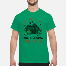 Load image into Gallery viewer, All I Need IS Love And A Camera And A Dog Gift For Dog Lovers Guys Tee
