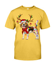 Load image into Gallery viewer, Beagle Gorgeous Reindeer Xmas Lights Gift For Dog Lovers Guys Tee

