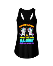 Load image into Gallery viewer, Camping Partners Because Going Crazy Alone Is Just Not As Much Fun Ladies Flowy Tank
