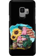 Load image into Gallery viewer, Black Phone Case With Pig Sunflower Gift For Pig Lovers Phone case

