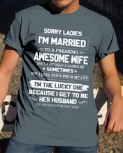 Load image into Gallery viewer, Gift For Husband I'm The Lucky One Because I Get To Be Her Husband Guys Tee
