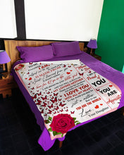Load image into Gallery viewer, Dark Pink Rose Love You With All My Heart Daughter Gift For Mom Fleece Blanket
