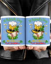 Load image into Gallery viewer, Baseball Drink Beer Day St Patrick's Day Gift For Baseball Lovers Mug
