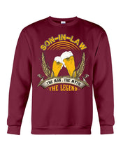 Load image into Gallery viewer, Beer Day Funny Gift For Son-In-Law The Man The Myth The Legend Sweatshirt
