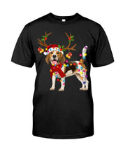 Load image into Gallery viewer, Beagle Gorgeous Reindeer Xmas Lights Gift For Dog Lovers Guys Tee

