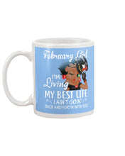 Load image into Gallery viewer, Betty Boop February Girl Living My Best Life Birthday Meaningful Gift Mug
