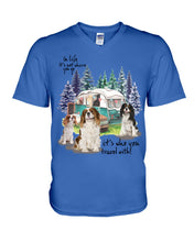 Load image into Gallery viewer, Cavalier King It's Who You Travel With Gift For Dog Lovers Guys V-Neck
