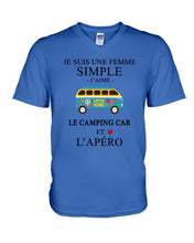 Load image into Gallery viewer, Je Suis Une Femme Simple J'aime Le Camping Car Et L'apero Guys V-Neck

