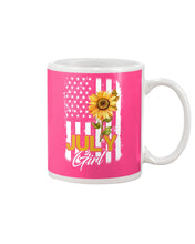 Load image into Gallery viewer, Birthday Gift For July Girl American Flag With Sunflower Mug
