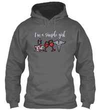 Load image into Gallery viewer, I'm A Simple Girl Veterinary Symbol Special Custom Design For Wine Lovers Hoodie
