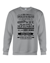Load image into Gallery viewer, Gift For Husband I'm The Property Of A Freaking Awesome Wife Who Was Born In September Sweatshirt
