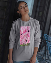 Load image into Gallery viewer, Beautiful Flamingo And Feather Gift For Flamingo Lovers Unisex Long Sleeve
