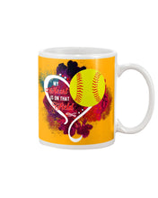 Load image into Gallery viewer, Lovely Phone Case My Heart Is On Field Gift For Softball Lovers Mug
