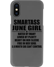 Load image into Gallery viewer, Birthday Gift For Smartass June GirlHeart On Her Sleeve Phone case
