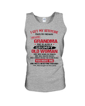Load image into Gallery viewer, I Get My Attitude From My Freakin' Awesome Grandma Who Was Born In March Unisex Tank Top
