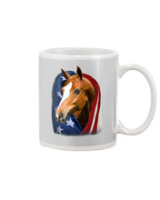 Load image into Gallery viewer, Horse Covered Into USA Flag Meaningful Gift For Men Mug

