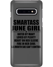 Load image into Gallery viewer, Birthday Gift For Smartass June GirlHeart On Her Sleeve Phone case
