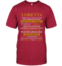 Load image into Gallery viewer, Loretta Custom Name Gift A Warrior's Mentality With A Poet's Soul Guys Tee
