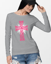 Load image into Gallery viewer, Cross Breast Cancer Awareness  Special Custom Design Unisex Long Sleeve
