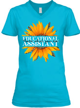 Load image into Gallery viewer, Educational Assistant Sunflower  Unique Custom Design  For Personalized Job Gift Ladies V-Neck

