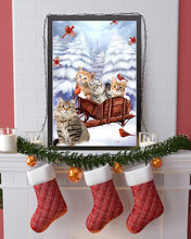 Load image into Gallery viewer, Cat Snow Pine Cardinal Gift For Cat Lovers Vertical Poster
