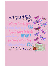 Load image into Gallery viewer, Butterflies When I Miss You I Just Have To Look Inside My Heart Gift For Lover Vertical Poster
