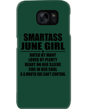 Load image into Gallery viewer, Birthday Gift For Smartass June GirlHeart On Her Sleeve Phone case
