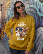 Load image into Gallery viewer, Keep America Great Yorkshire Terrier Gift For Dog Lovers Sweatshirt
