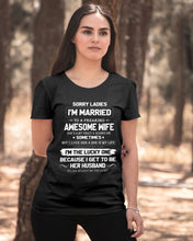 Load image into Gallery viewer, Gift For Husband I'm The Lucky One Because I Get To Be Her Husband Ladies Tee
