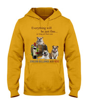 Load image into Gallery viewer, English Bulldog Just Fine With Wine  Gift For Dog Lovers Hoodie
