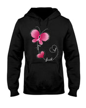 Load image into Gallery viewer, Faith Butterfly Breast Cancer Awareness Custom Design Hoodie
