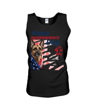 Load image into Gallery viewer, German Shepherd Happy Independence Day 4th Of July Gift For Dog Lovers Unisex Tank Top
