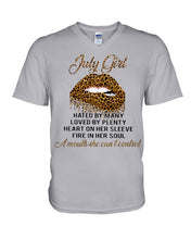 Load image into Gallery viewer, July Girl Hated By Many Loved By Plenty Trending For Birthday Gift Guys V-Neck

