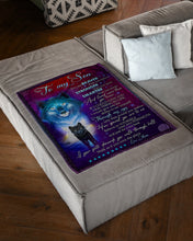Load image into Gallery viewer, If I Could Give You One Thing Black Wolf Reflection Mama Gift For Son Fleece Blanket
